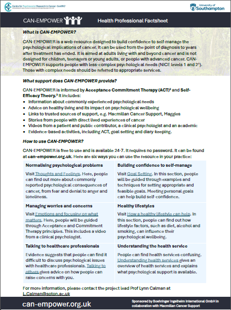 Information for health professionals